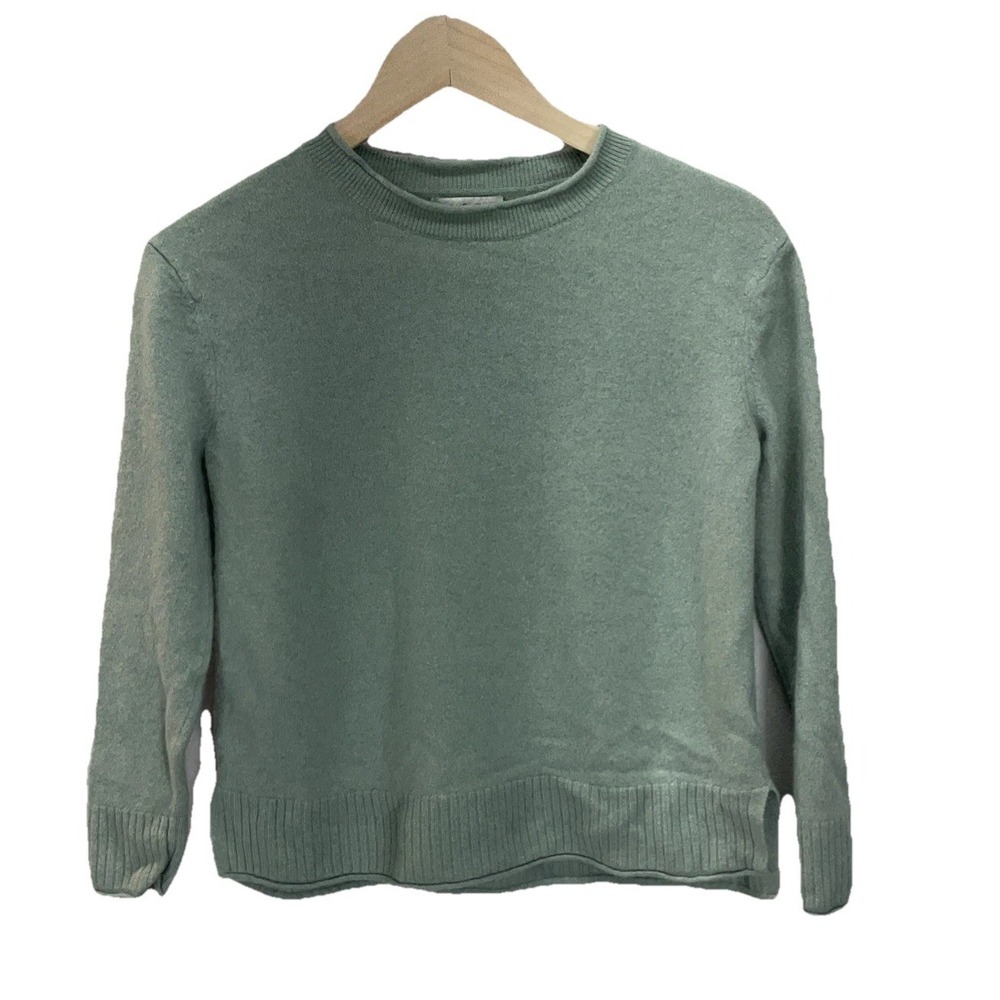 Rachel‎ Zoe 2 Ply Cashmere Sweater Women's Size M Knit roll crewneck cozy